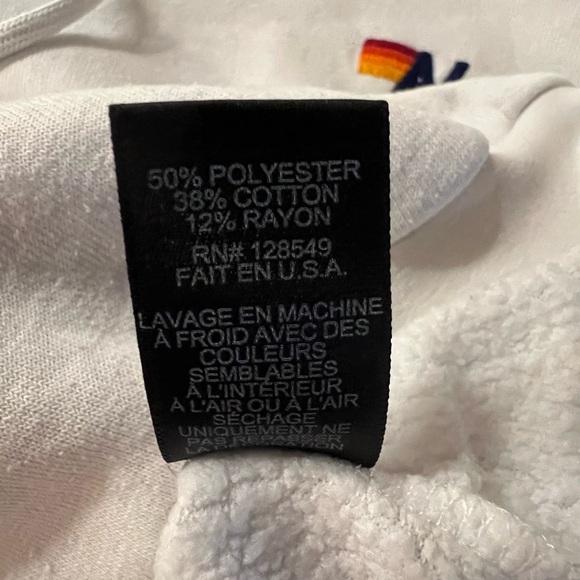 Aviator Nation White Hoodie with Multicolor Stripes Size Medium - Picture 8 of 11